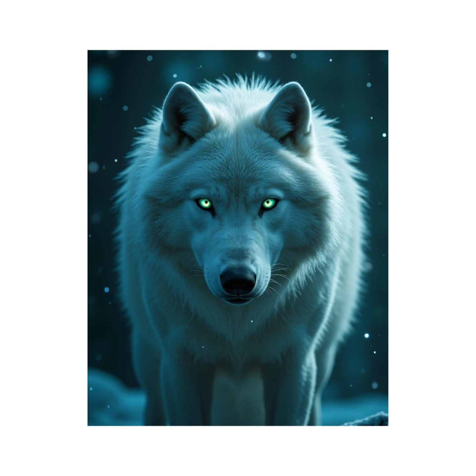 Paint By Numbers Kit for Adults Beginner - DIY White Wolf Luminous Eyes Winter Night Canvas Painting Kits for Adults, Frameless Paint By Number for Adults for Home Wall Decor 16x20 Inch