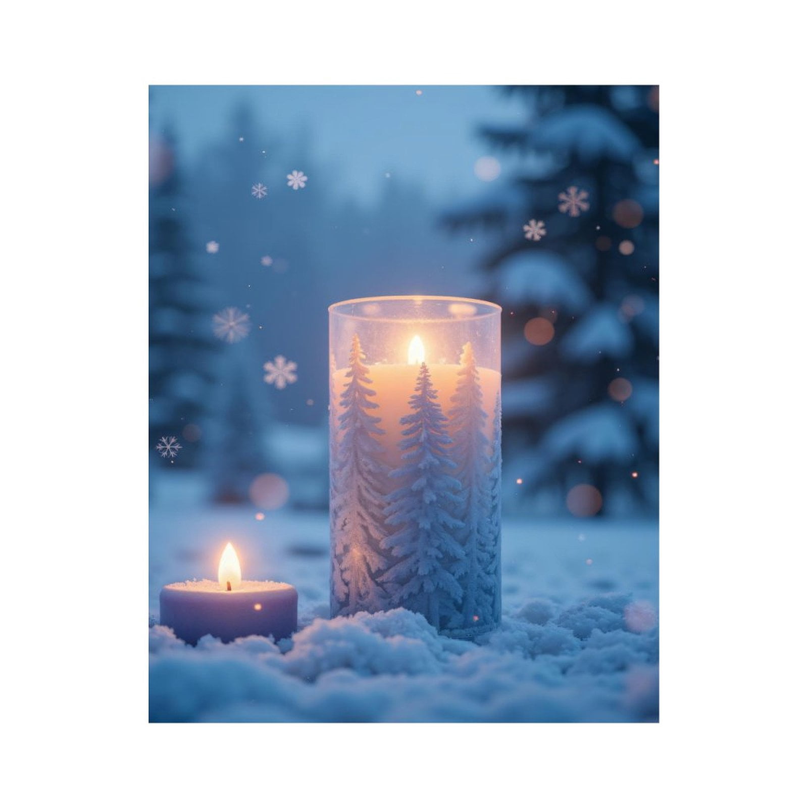 Paint By Numbers Kit for Adults Beginner - DIY Winter Candle Snowflakes Serenity Canvas Painting Kits for Adults, Frameless Paint By Number for Adults for Home Wall Decor 16x20 Inch