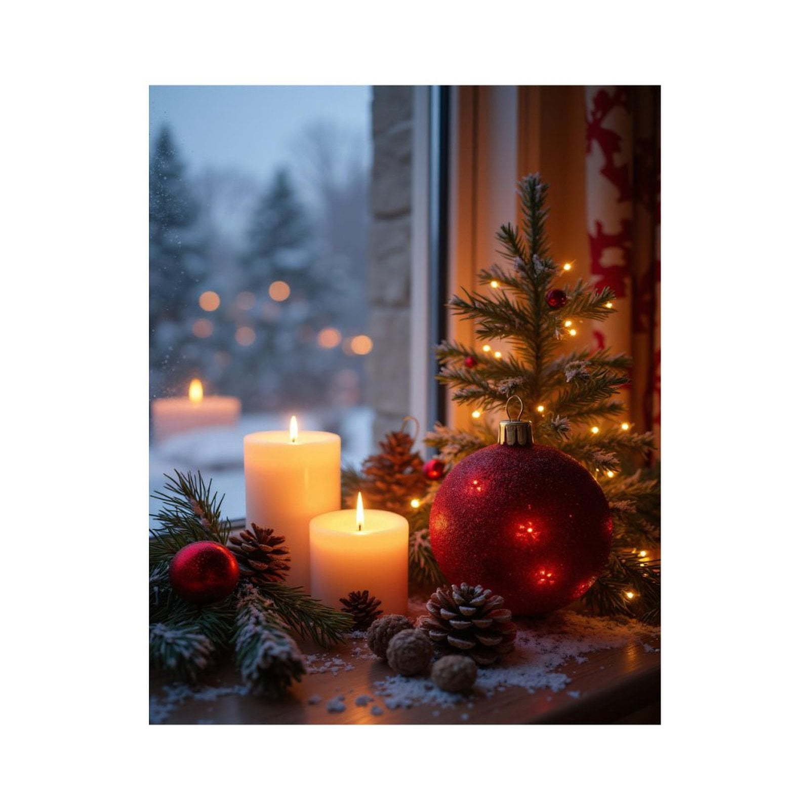 Paint By Numbers Kit for Adults Beginner - DIY Winter Holiday Candle Pinecones Decor Canvas Painting Kits for Adults, Frameless Paint By Number for Adults for Home Wall Decor 16x20 Inch