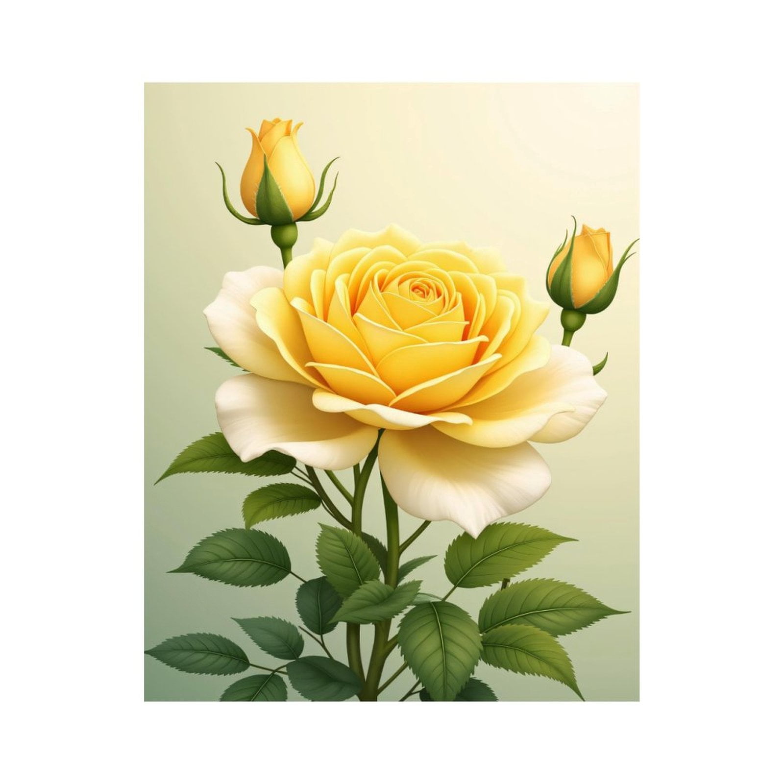 Paint By Numbers Kit for Adults Beginner - DIY Yellow Rose Blooms With Buds Canvas Painting Kits for Adults, Frameless Paint By Number for Adults for Home Wall Decor 16x20 Inch