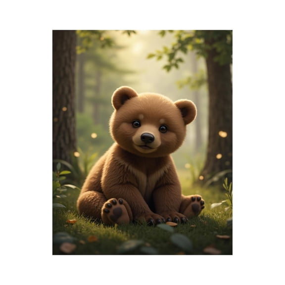 Paint By Numbers Kit for Adults Beginner - DIY Young Bear Forest Scene Canvas Painting Kits for Adults, Frameless Paint By Number for Adults for Home Wall Decor 16x20 Inch