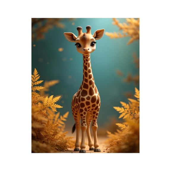 Paint By Numbers Kit for Adults Beginner - DIY Young Giraffe Autumn Leaves Scene Canvas Painting Kits for Adults, Frameless Paint By Number for Adults for Home Wall Decor 16x20 Inch