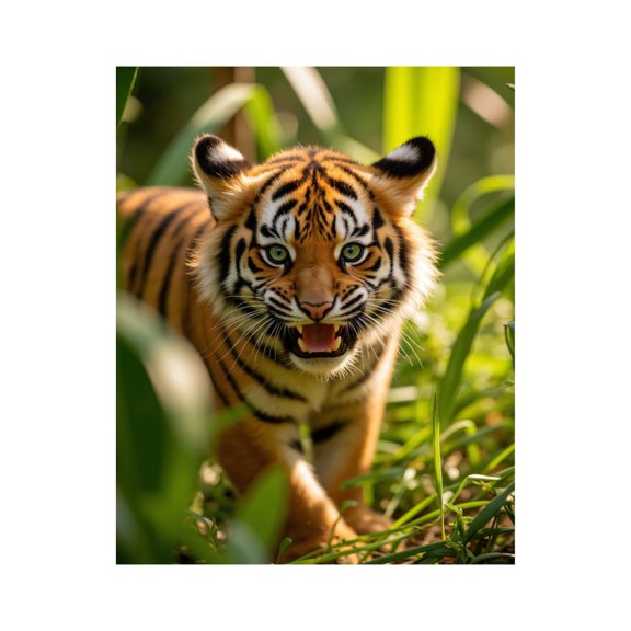 Paint By Numbers Kit for Adults Beginner - DIY Young Tiger Jungle Stare Canvas Painting Kits for Adults, Frameless Paint By Number for Adults for Home Wall Decor 16x20 Inch