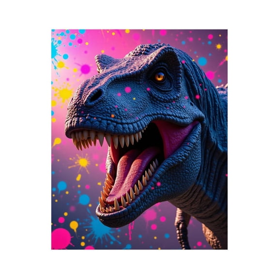 Paint By Numbers Kit for Adults Beginner - Dinosaur Colorful Splatter Art DIY Canvas Painting Kits for Adults, Frameless Paint By Number for Adults for Home Wall Decor 16x20 Inch