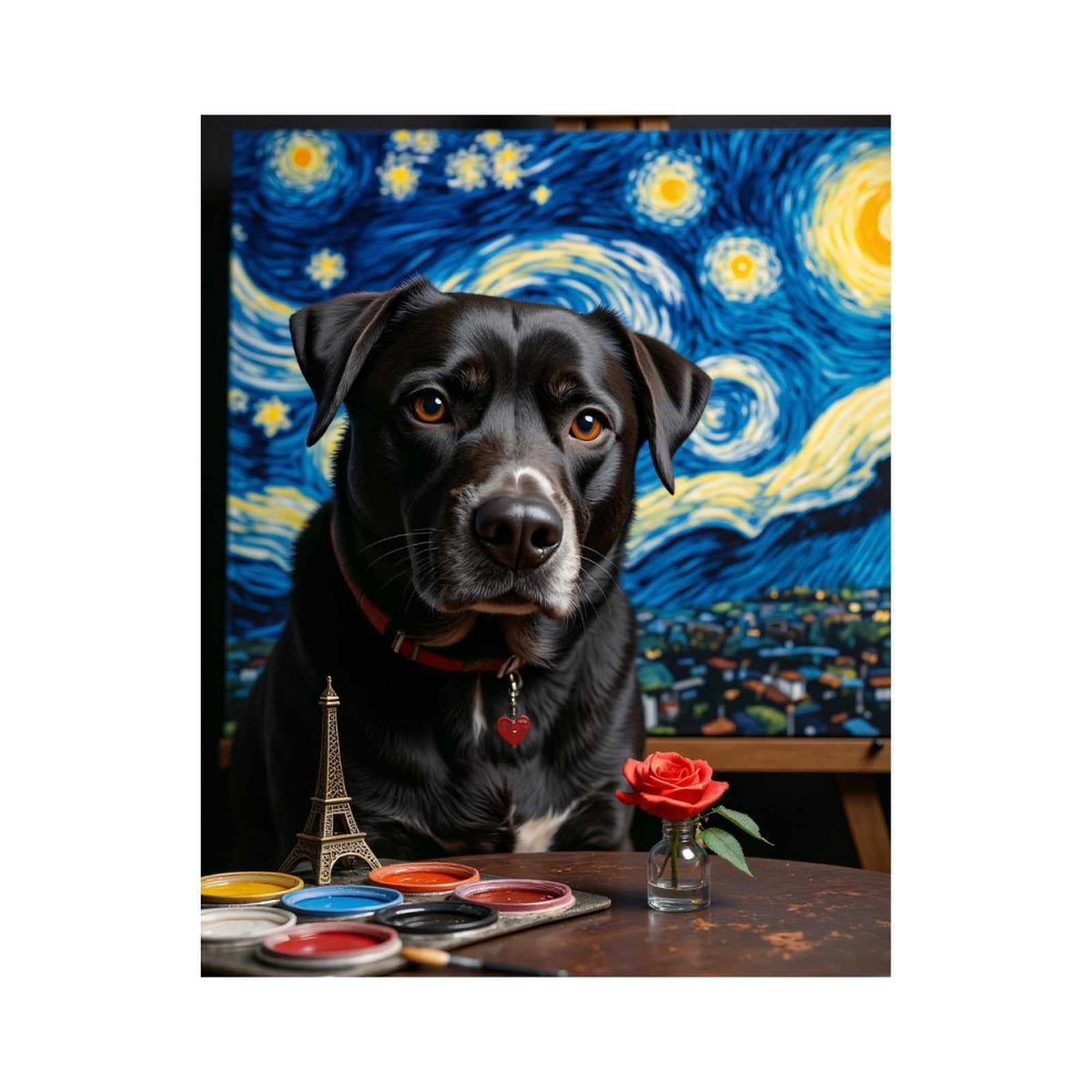 Paint By Numbers Kit for Adults Beginner - Dog Art Painting Night Sky DIY Canvas Painting Kits for Adults, Frameless Paint By Number for Adults for Home Wall Decor 16x20 Inch