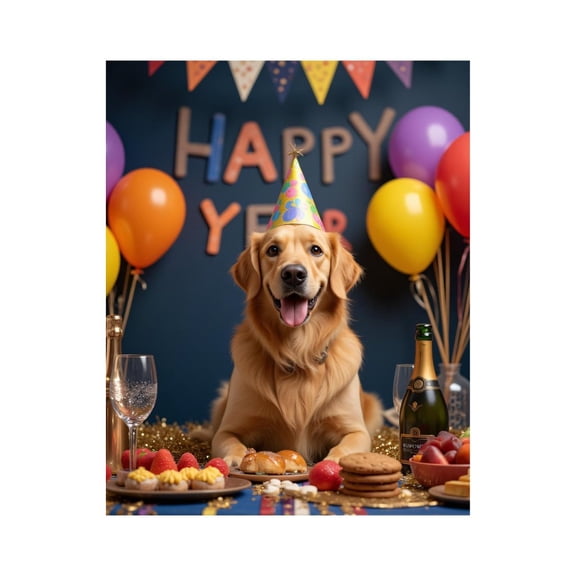 Paint By Numbers Kit for Adults Beginner - Dog Birthday Celebration Table Feast DIY Canvas Painting Kits for Adults, Frameless Paint By Number for Adults for Home Wall Decor 16x20 Inch