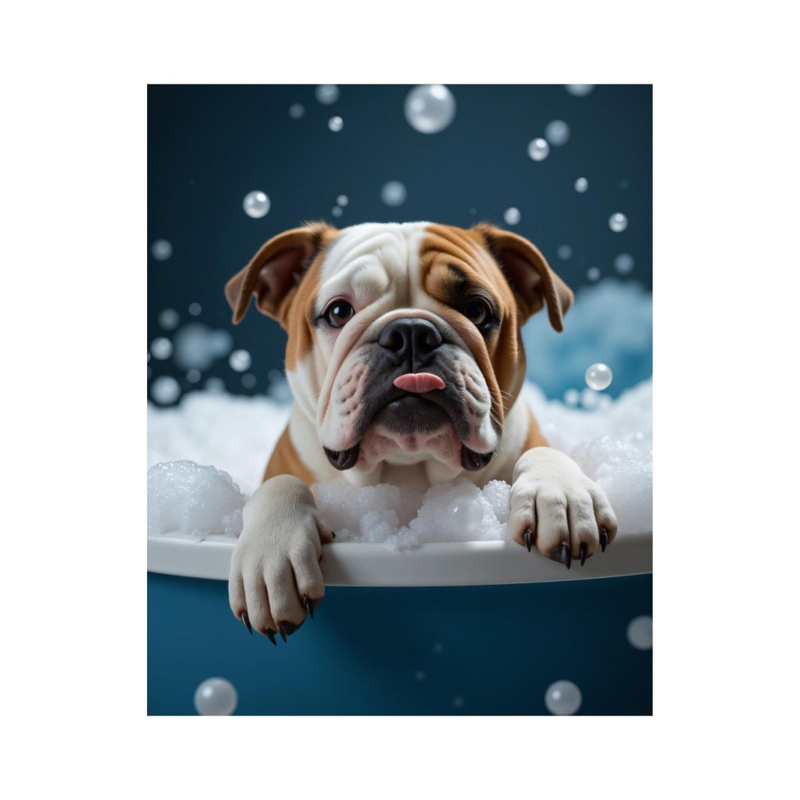 Paint By Numbers Kit for Adults Beginner - Dog Bubble Bath Playful Bulldog DIY Canvas Painting Kits for Adults, Frameless Paint By Number for Adults for Home Wall Decor 16x20 Inch