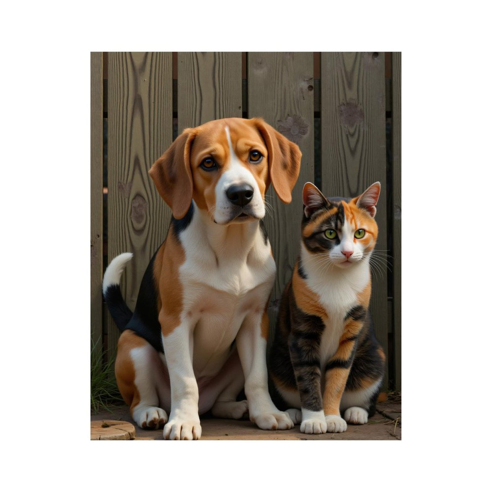 Paint By Numbers Kit for Adults Beginner - Dog Cat Companionship Portrait Wood DIY Canvas Painting Kits for Adults, Frameless Paint By Number for Adults for Home Wall Decor 16x20 Inch
