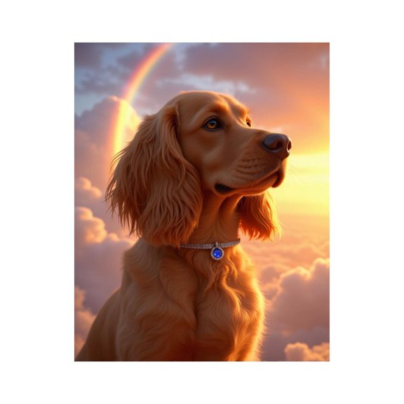 Paint By Numbers Kit for Adults Beginner - Dog Rainbow Sunset Cloudy Sky DIY Canvas Painting Kits for Adults, Frameless Paint By Number for Adults for Home Wall Decor 16x20 Inch