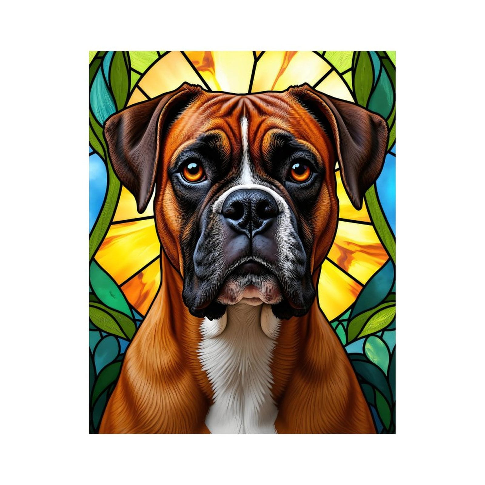Paint By Numbers Kit for Adults Beginner - Dog Stained Glass Portrait Art DIY Canvas Painting Kits for Adults, Frameless Paint By Number for Adults for Home Wall Decor 16x20 Inch