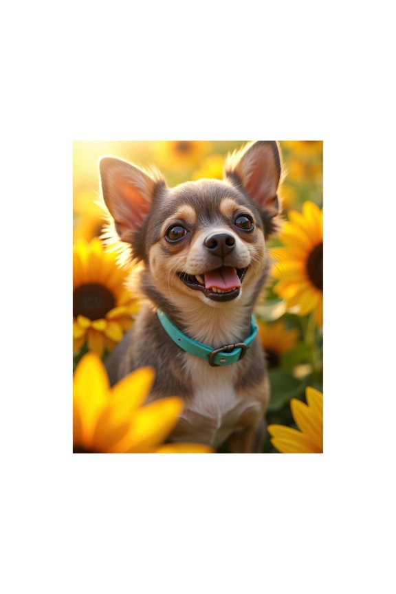 Paint By Numbers Kit for Adults Beginner - Dog Sunflowers Joyful Smile DIY Canvas Painting Kits for Adults, Frameless Paint By Number for Adults for Home Wall Decor 16x20 Inch