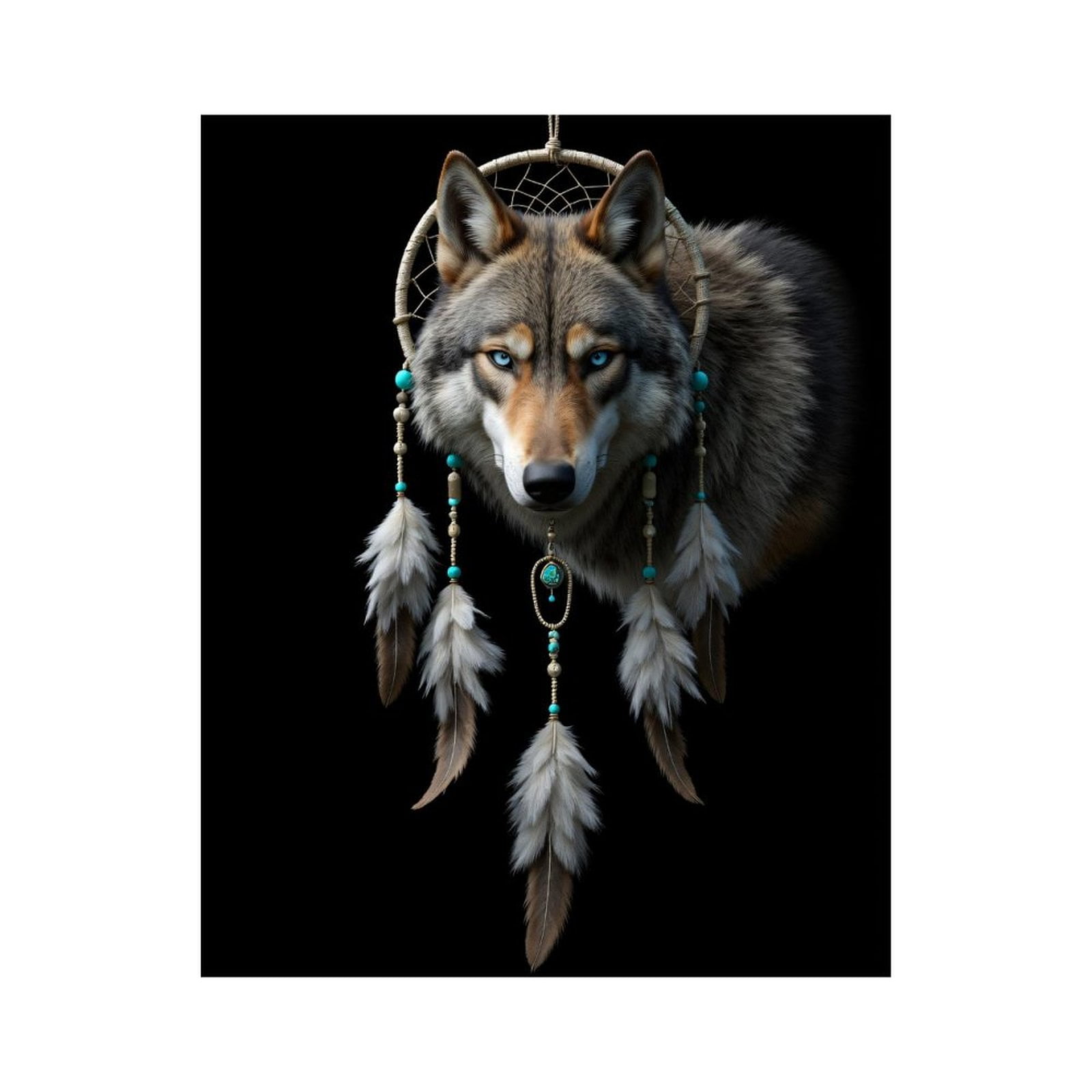 Paint By Numbers Kit for Adults Beginner - Dreamcatcher Wolf Feathers Art DIY Canvas Painting Kits for Adults, Frameless Paint By Number for Adults for Home Wall Decor 16x20 Inch