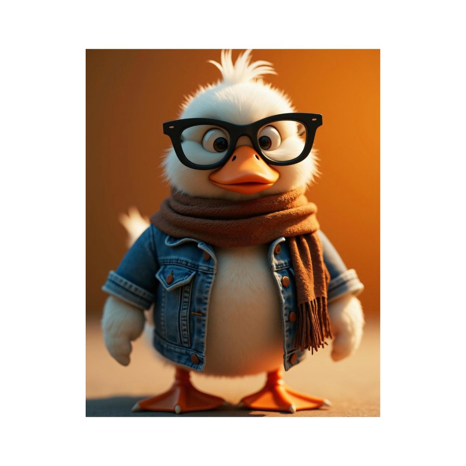 Paint By Numbers Kit for Adults Beginner - Duck Fashion Glasses Scarf Denim DIY Canvas Painting Kits for Adults, Frameless Paint By Number for Adults for Home Wall Decor 16x20 Inch