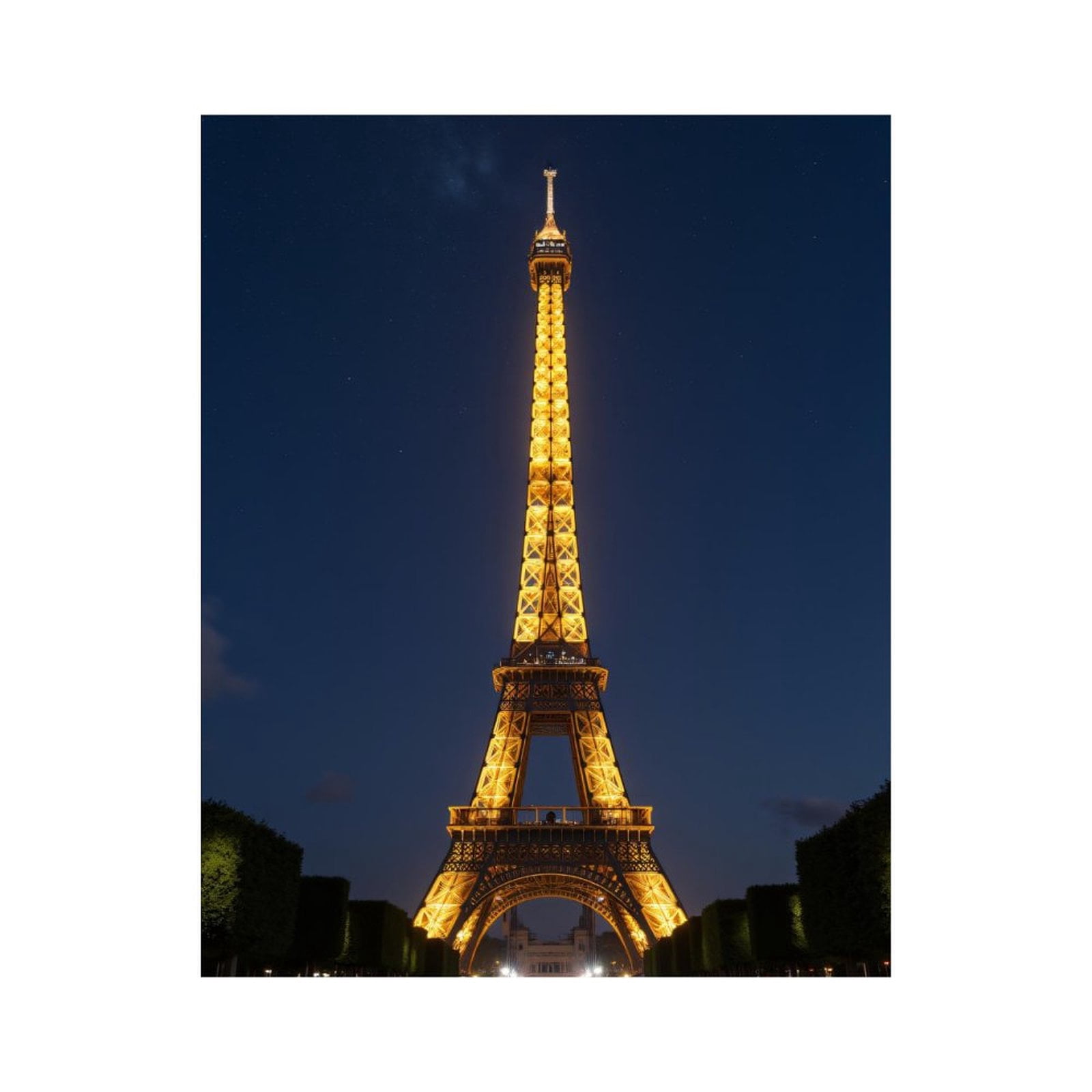 Paint By Numbers Kit for Adults Beginner - Eiffel Tower Night View Illuminated DIY Canvas Painting Kits for Adults, Frameless Paint By Number for Adults for Home Wall Decor 16x20 Inch