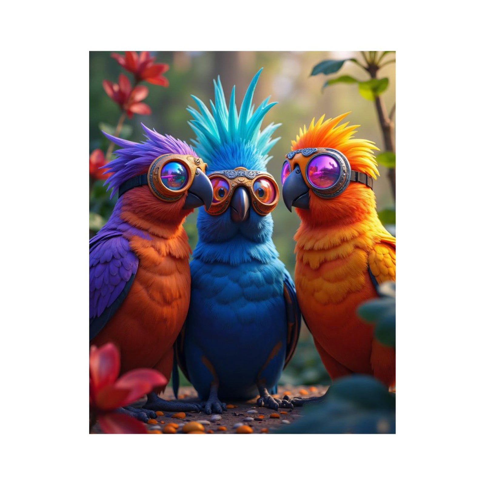 Paint By Numbers Kit for Adults Beginner - Feathered Friends In Sunglasses DIY Canvas Painting Kits for Adults, Frameless Paint By Number for Adults for Home Wall Decor 16x20 Inch