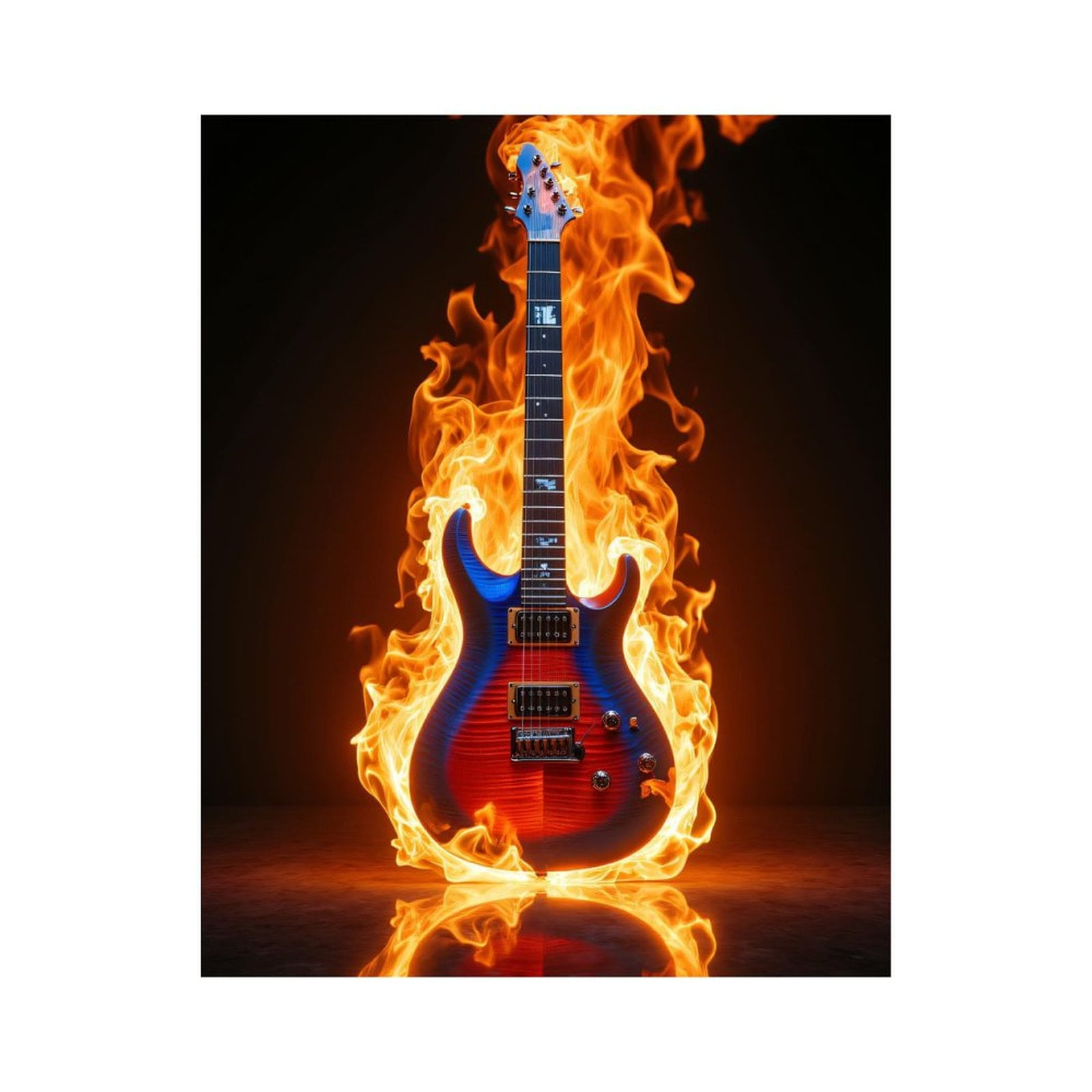 Paint By Numbers Kit for Adults Beginner - Fiery Guitar Burst DIY Canvas Painting Kits for Adults, Frameless Paint By Number for Adults for Home Wall Decor 16x20 Inch