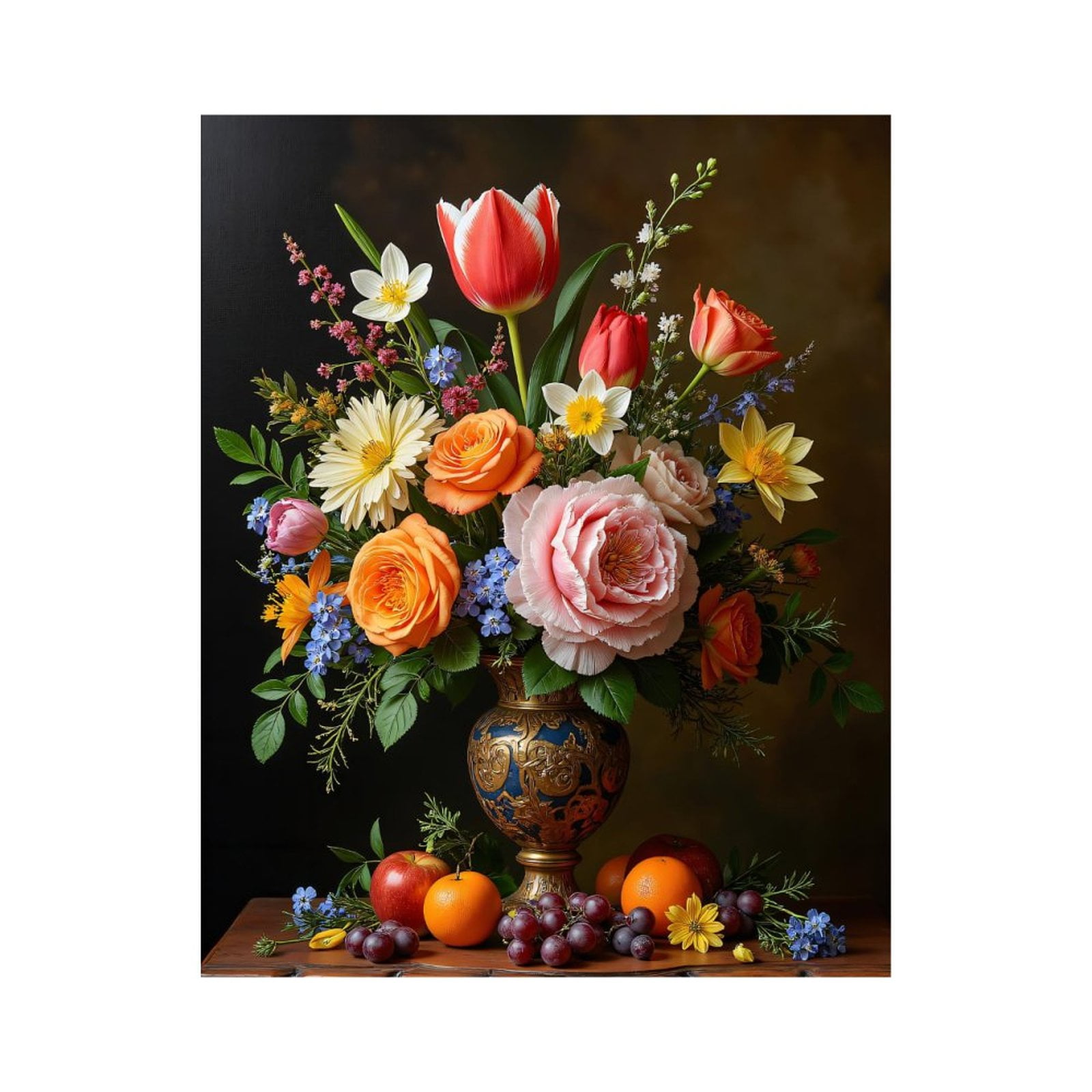 Paint By Numbers Kit for Adults Beginner - Floral Arrangement Still Life Art DIY Canvas Painting Kits for Adults, Frameless Paint By Number for Adults for Home Wall Decor 16x20 Inch