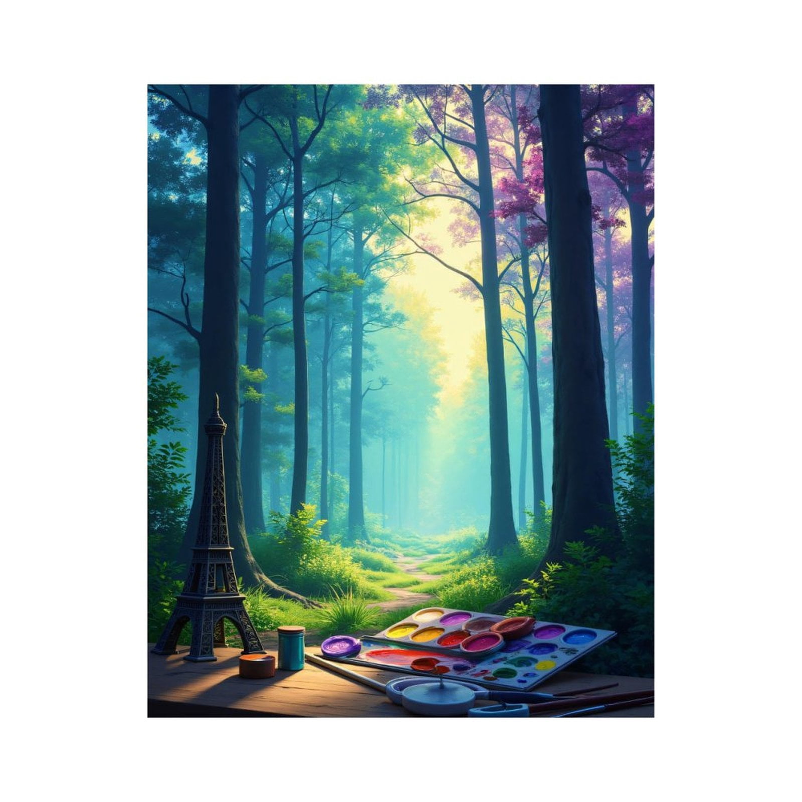 Paint By Numbers Kit for Adults Beginner - Forest Painting Art Supplies Pathway DIY Canvas Painting Kits for Adults, Frameless Paint By Number for Adults for Home Wall Decor 16x20 Inch