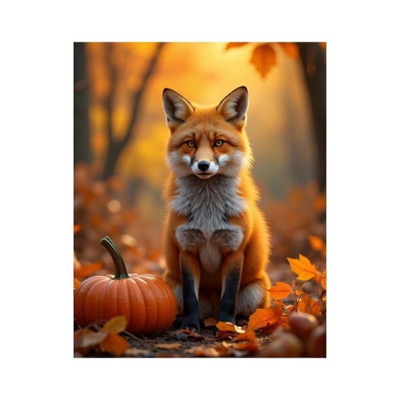 Paint By Numbers Kit for Adults Beginner - Fox Autumn Pumpkin Scene DIY Canvas Painting Kits for Adults, Frameless Paint By Number for Adults for Home Wall Decor 16x20 Inch
