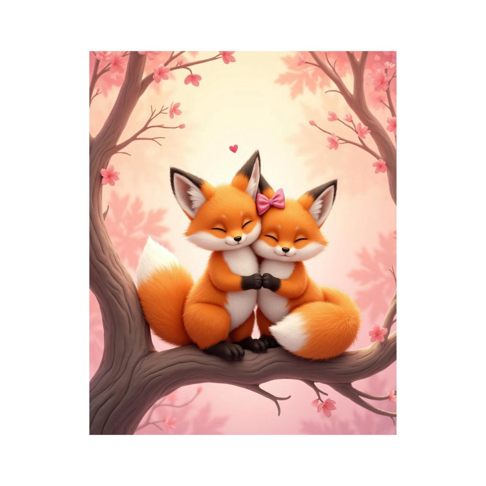 Paint By Numbers Kit for Adults Beginner - Foxes Cherry Blossom Tree ...