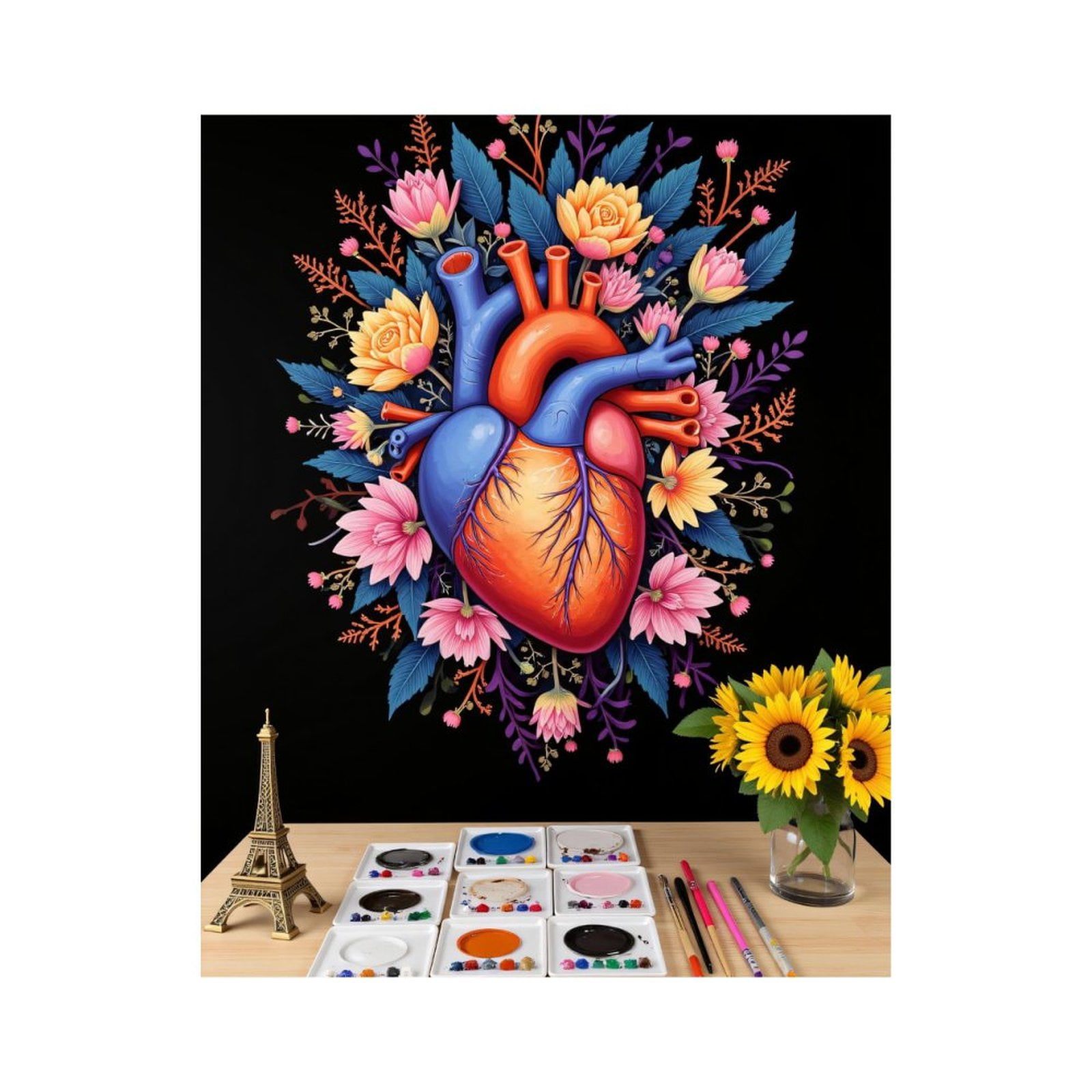 Paint By Numbers Kit for Adults Beginner - Garden Heart Art Palette ...