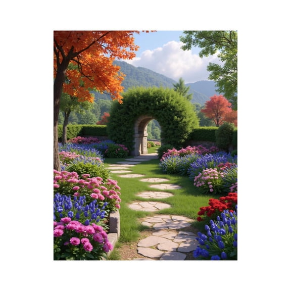 Paint By Numbers Kit for Adults Beginner - Garden Path Arch Flowers Scenery DIY Canvas Painting Kits for Adults, Frameless Paint By Number for Adults for Home Wall Decor 16x20 Inch