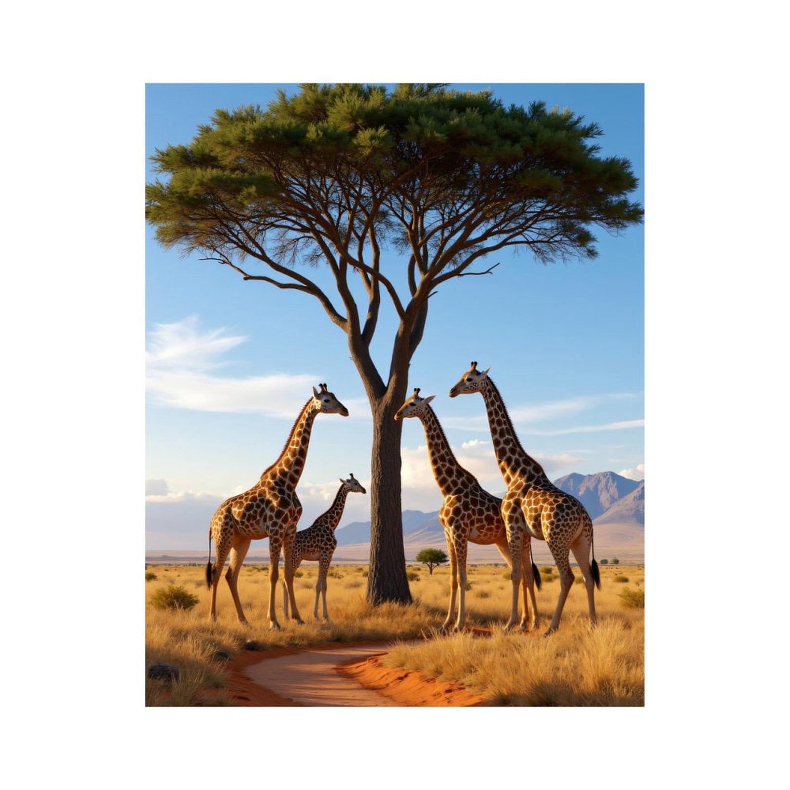 Paint By Numbers Kit for Adults Beginner - Giraffes Under Acacia Tree Plains DIY Canvas Painting Kits for Adults, Frameless Paint By Number for Adults for Home Wall Decor 16x20 Inch