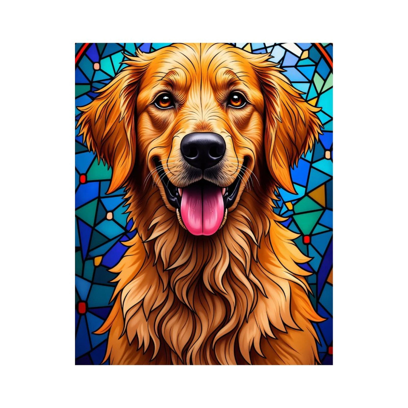 Paint By Numbers Kit for Adults Beginner - Golden Retriever Stained Glass Art DIY Canvas Painting Kits for Adults, Frameless Paint By Number for Adults for Home Wall Decor 16x20 Inch