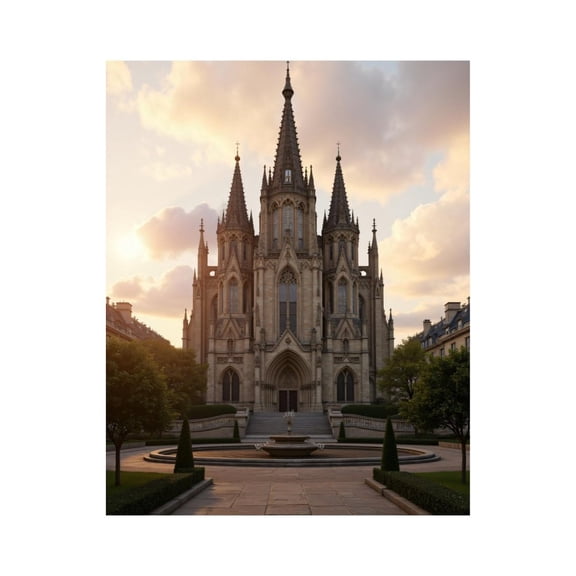 Paint By Numbers Kit for Adults Beginner - Gothic Architecture Sunrise Cathedral DIY Canvas Painting Kits for Adults, Frameless Paint By Number for Adults for Home Wall Decor 16x20 Inch