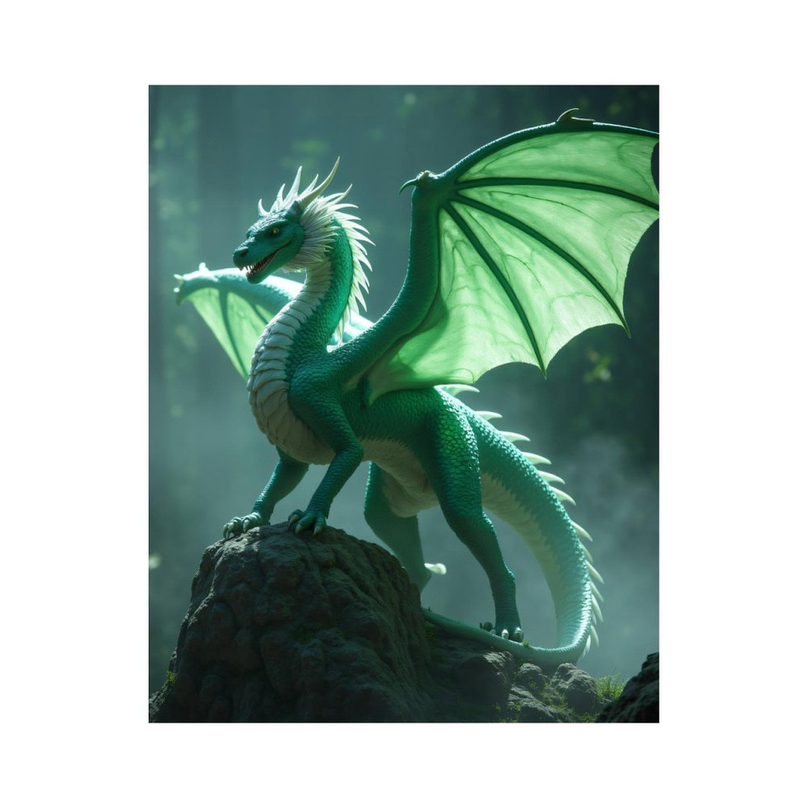 Paint By Numbers Kit for Adults Beginner - Green Dragon In Enchanted Forest DIY Canvas Painting Kits for Adults, Frameless Paint By Number for Adults for Home Wall Decor 16x20 Inch