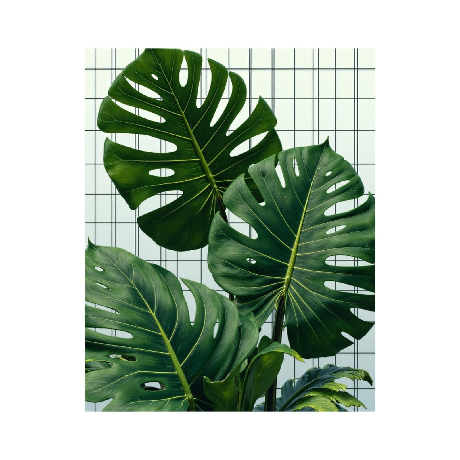 Figured'Art Mini Paint By Numbers Kit For Adults - Abstract Palm Leaves 8x8 Inch | Canvas Pre-Stretched On Wooden Frame | Complete DIY Painting Set 3 thumbnail image