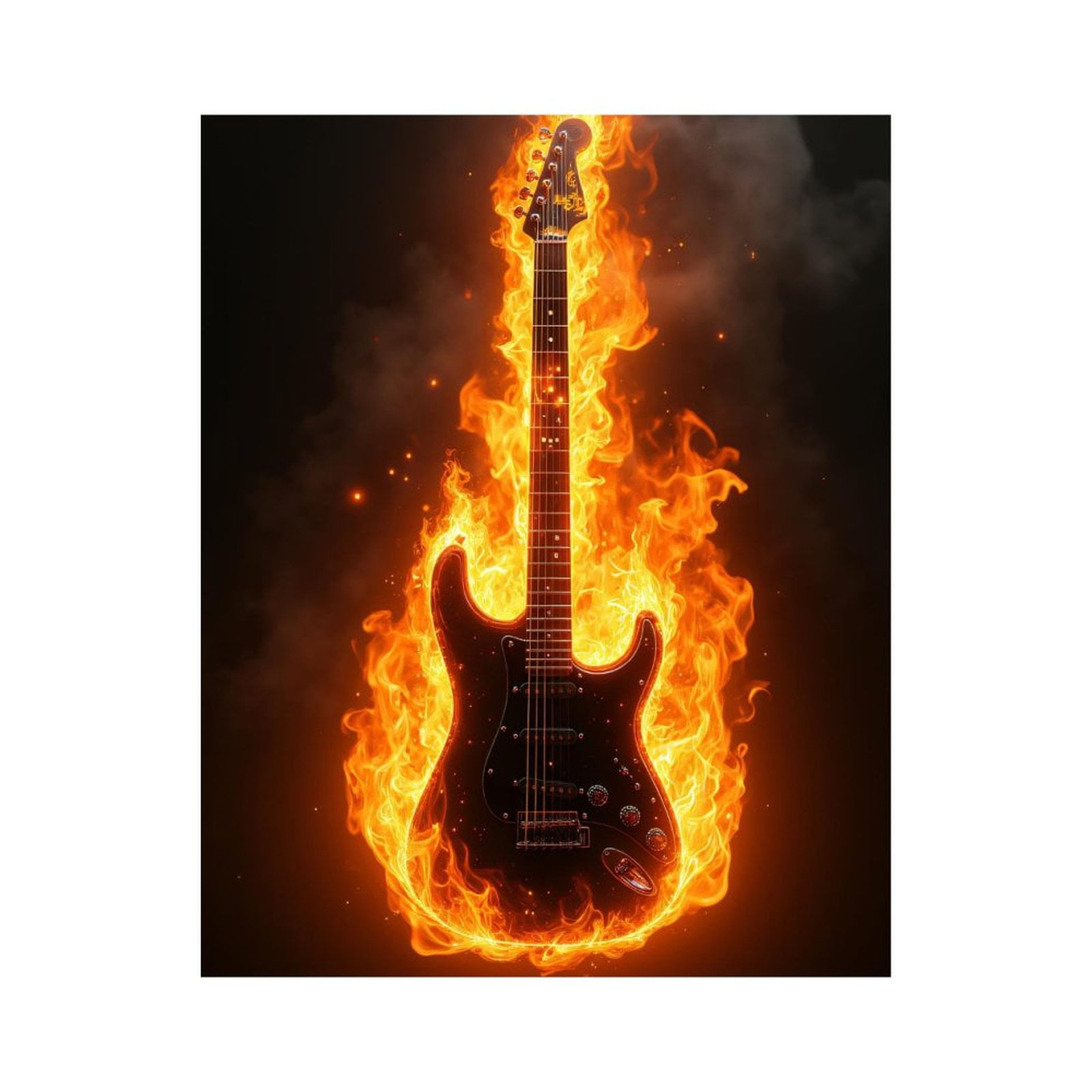 Paint By Numbers Kit for Adults Beginner - Guitar In Flames DIY Canvas Painting Kits for Adults, Frameless Paint By Number for Adults for Home Wall Decor 16x20 Inch