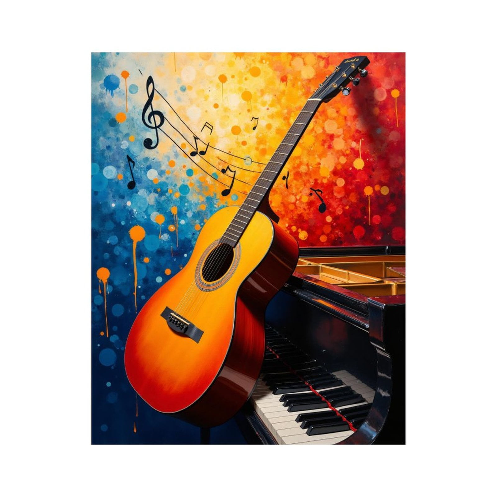 Paint By Numbers Kit for Adults Beginner - Guitar Piano Musical Notes Art DIY Canvas Painting Kits for Adults, Frameless Paint By Number for Adults for Home Wall Decor 16x20 Inch