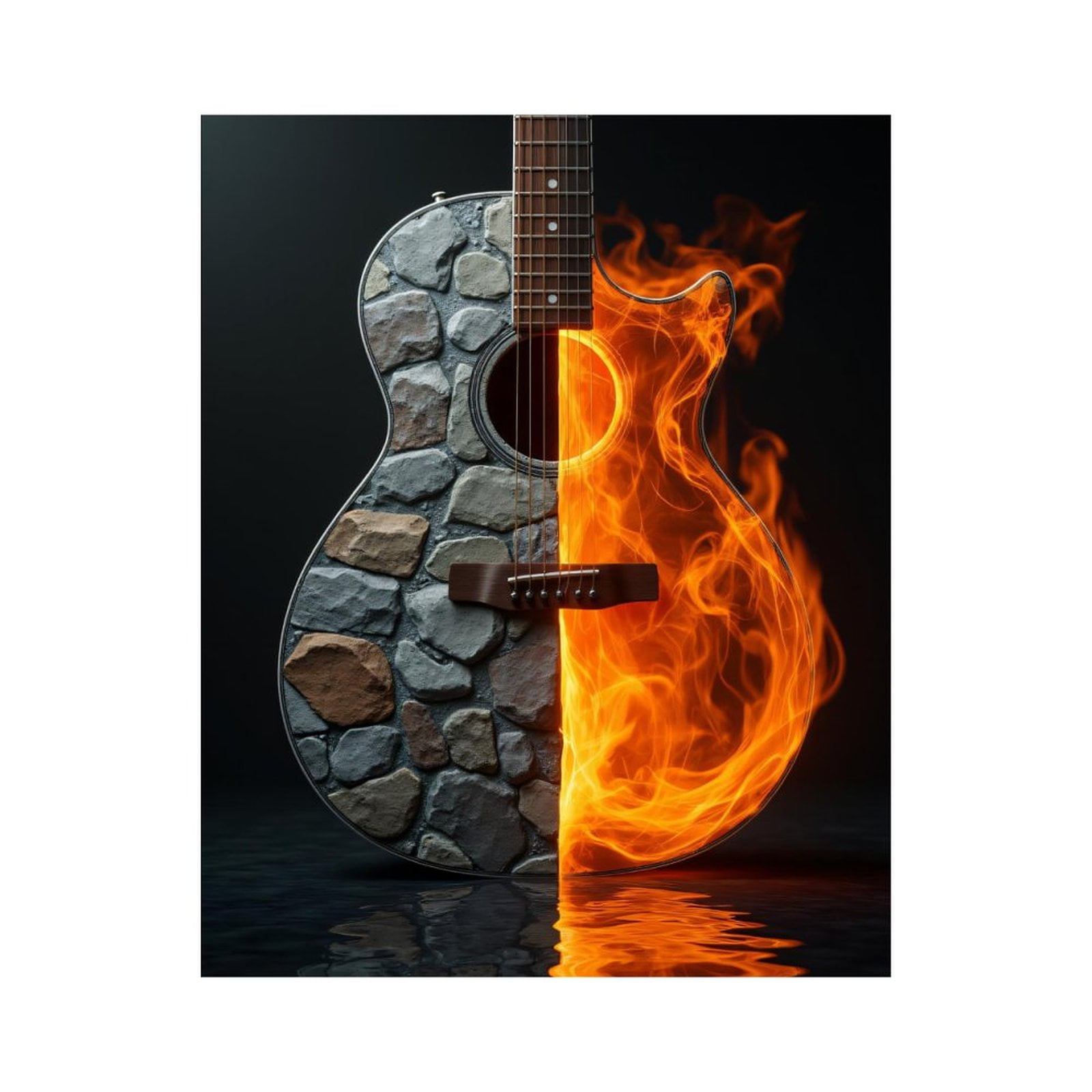 Paint By Numbers Kit for Adults Beginner - Guitar Stone Fire Contrast Art DIY Canvas Painting Kits for Adults, Frameless Paint By Number for Adults for Home Wall Decor 16x20 Inch