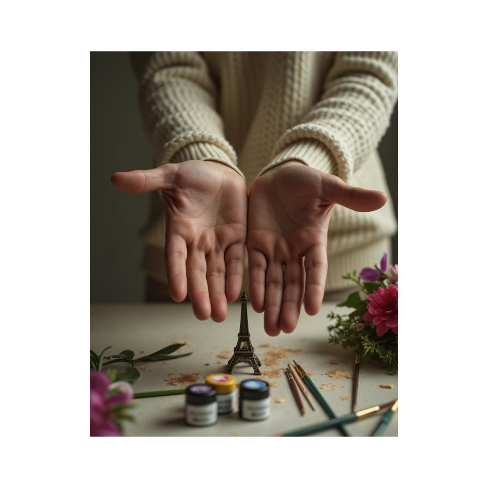 Paint By Numbers Kit for Adults Beginner - Hands Creativity Art Supplies Flowers DIY Canvas Painting Kits for Adults, Frameless Paint By Number for Adults for Home Wall Decor 16x20 Inch