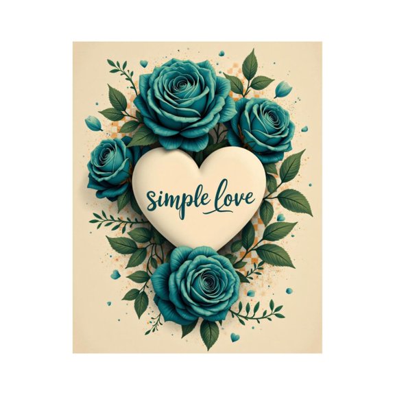 Paint By Numbers Kit for Adults Beginner - Heart Roses Floral Design Art DIY Canvas Painting Kits for Adults, Frameless Paint By Number for Adults for Home Wall Decor 16x20 Inch