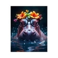thumbnail image 1 of Paint By Numbers Kit for Adults Beginner - Hippo Glasses Flowers Water Bubbles DIY Canvas Painting Kits for Adults, Frameless Paint By Number for Adults for Home Wall Decor 16x20 Inch, 1 of 7