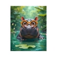 thumbnail image 1 of Paint By Numbers Kit for Adults Beginner - Hippo With Glasses In Water Oasis DIY Canvas Painting Kits for Adults, Frameless Paint By Number for Adults for Home Wall Decor 16x20 Inch, 1 of 7
