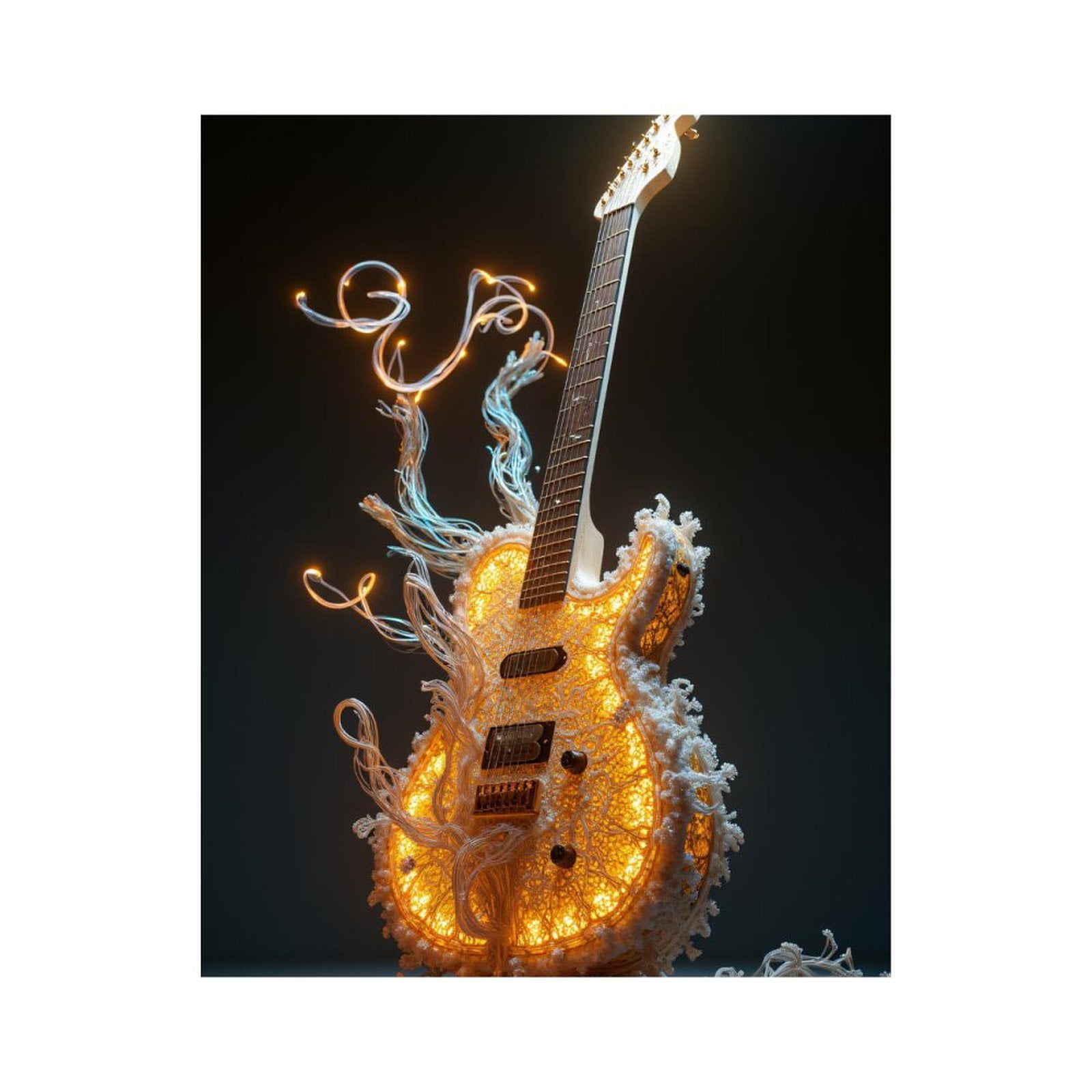 Paint By Numbers Kit for Adults Beginner - Illuminated Guitar Sculpture DIY Canvas Painting Kits for Adults, Frameless Paint By Number for Adults for Home Wall Decor 16x20 Inch