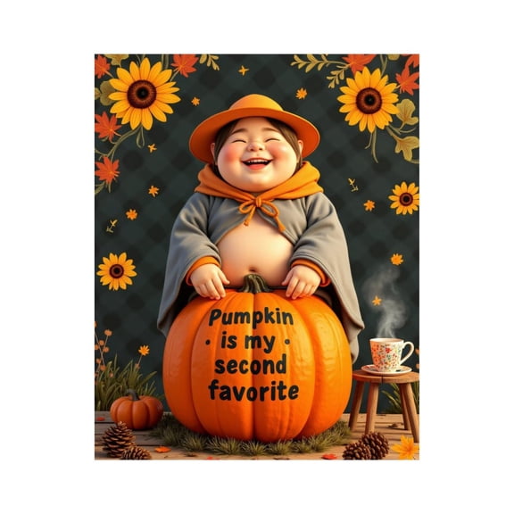 Paint By Numbers Kit for Adults Beginner - Joyful Autumn Pumpkin DIY Canvas Painting Kits for Adults, Frameless Paint By Number for Adults for Home Wall Decor 16x20 Inch