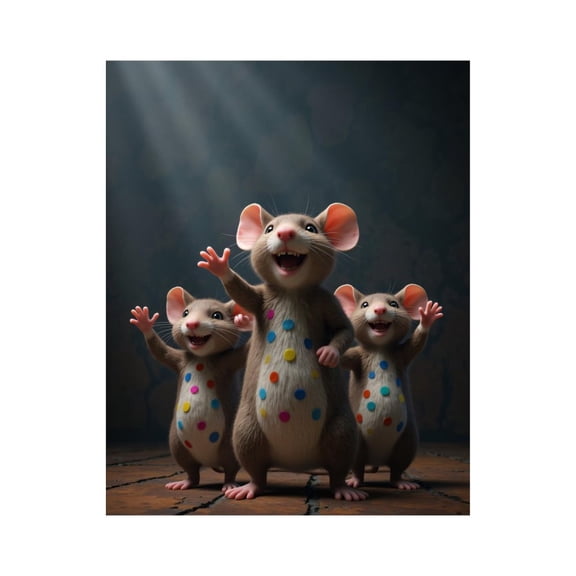 Paint By Numbers Kit for Adults Beginner - Joyful Cartoon Mice Trio Dancing DIY Canvas Painting Kits for Adults, Frameless Paint By Number for Adults for Home Wall Decor 16x20 Inch