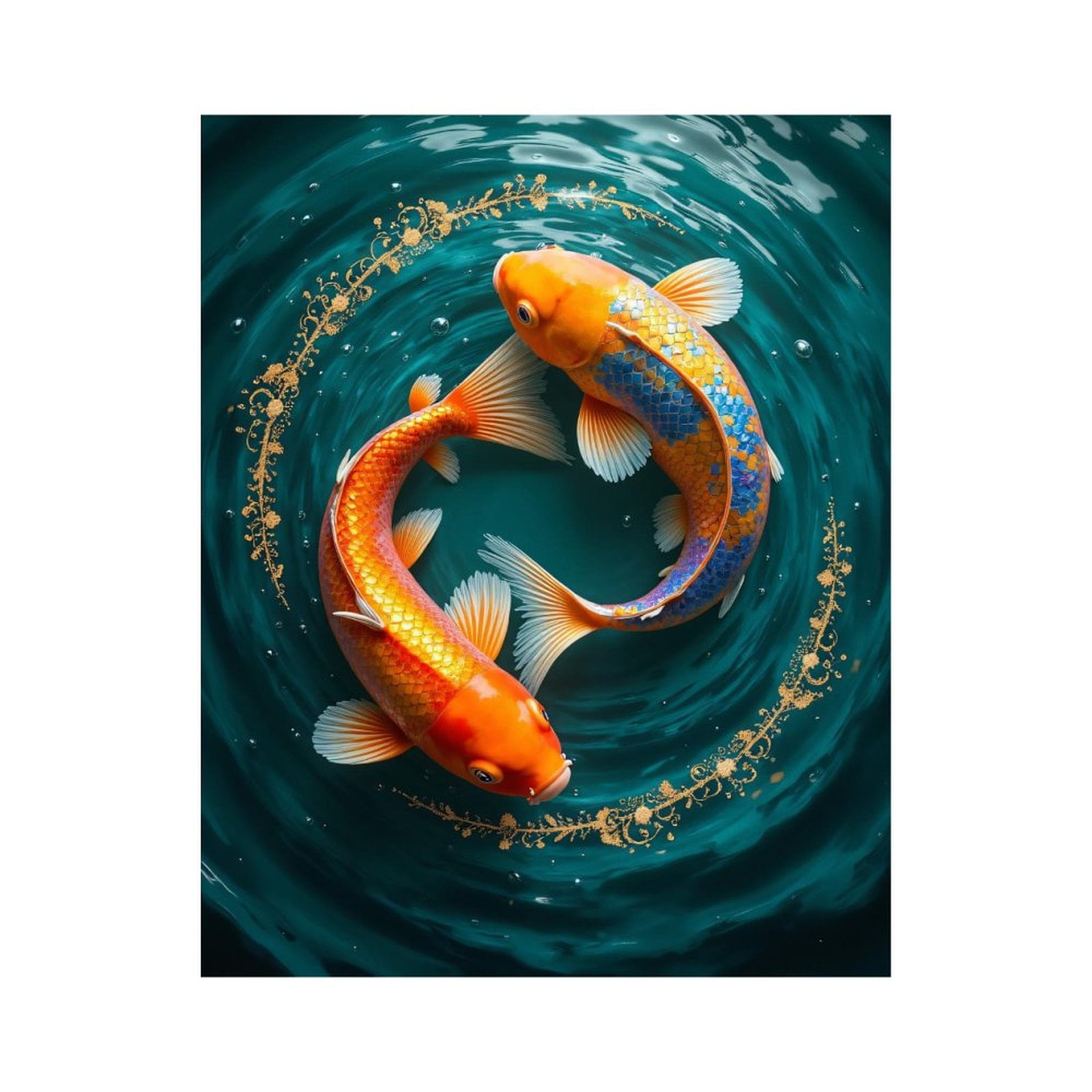Paint By Numbers Kit for Adults Beginner - Koi Fish Circling Water Art DIY Canvas Painting Kits for Adults, Frameless Paint By Number for Adults for Home Wall Decor 16x20 Inch