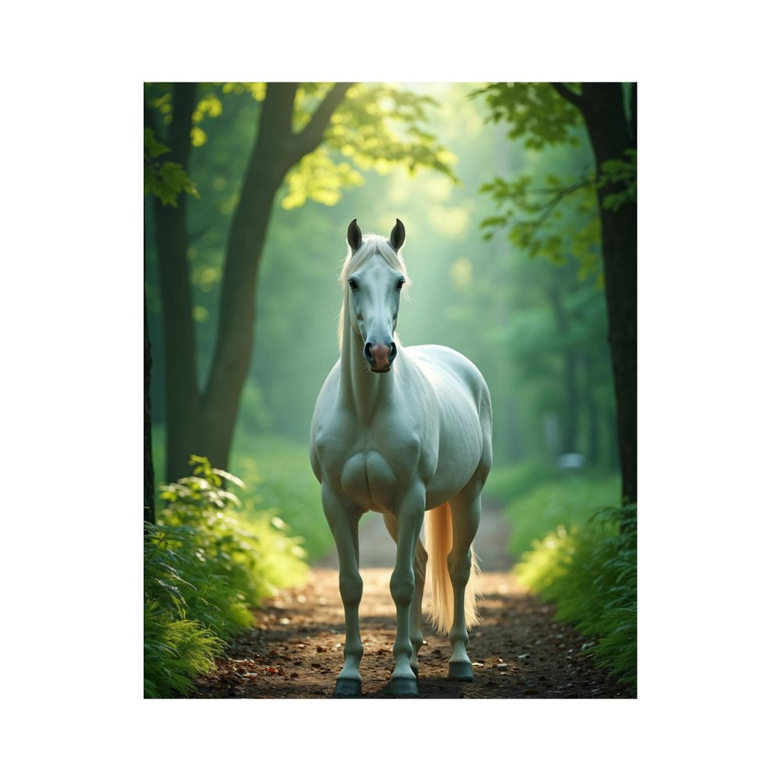 Paint By Numbers Kit for Adults Beginner - Majestic White Horse In Forest DIY Canvas Painting Kits for Adults, Frameless Paint By Number for Adults for Home Wall Decor 16x20 Inch