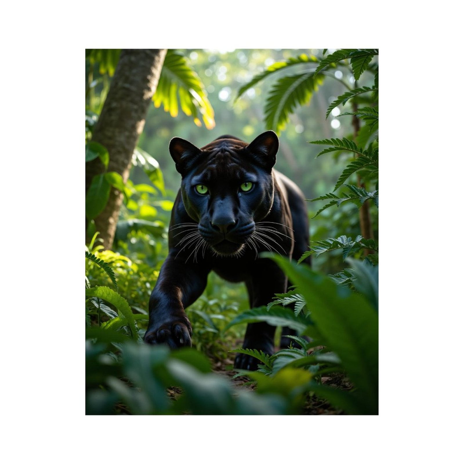 Paint By Numbers Kit for Adults Beginner - Midnight Jungle Panther Stalking DIY Canvas Painting Kits for Adults, Frameless Paint By Number for Adults for Home Wall Decor 16x20 Inch
