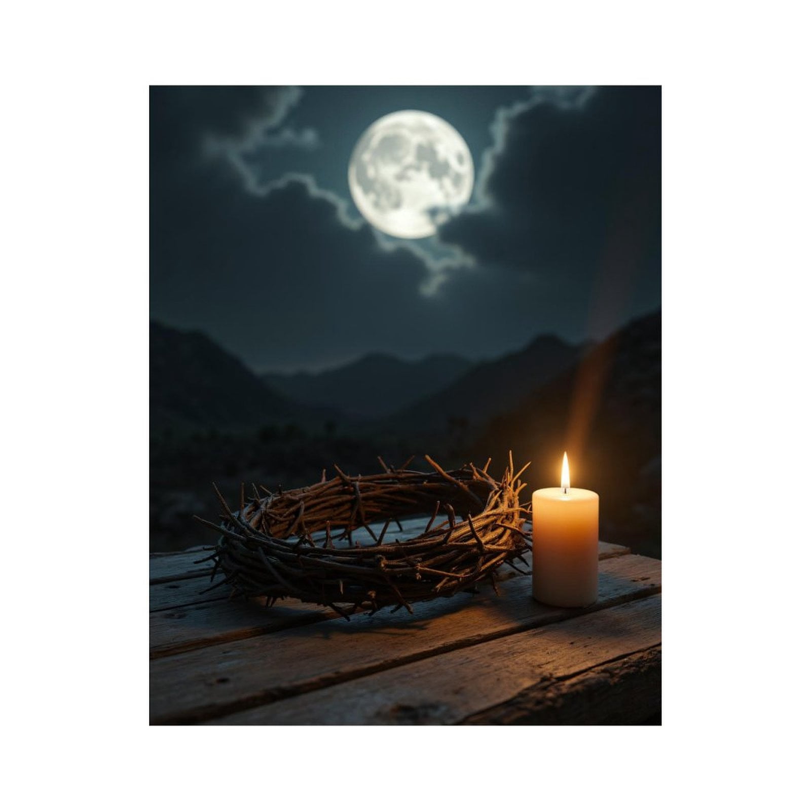 Paint By Numbers Kit for Adults Beginner - Moonlit Night Candle Thorns DIY Canvas Painting Kits for Adults, Frameless Paint By Number for Adults for Home Wall Decor 16x20 Inch