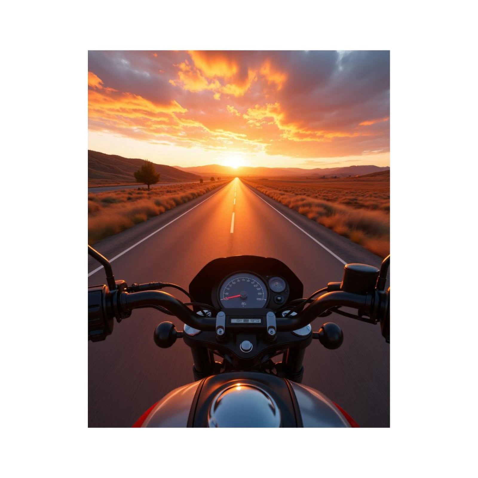 Paint By Numbers Kit for Adults Beginner - Motorcycle Road Sunset Journey DIY Canvas Painting Kits for Adults, Frameless Paint By Number for Adults for Home Wall Decor 16x20 Inch