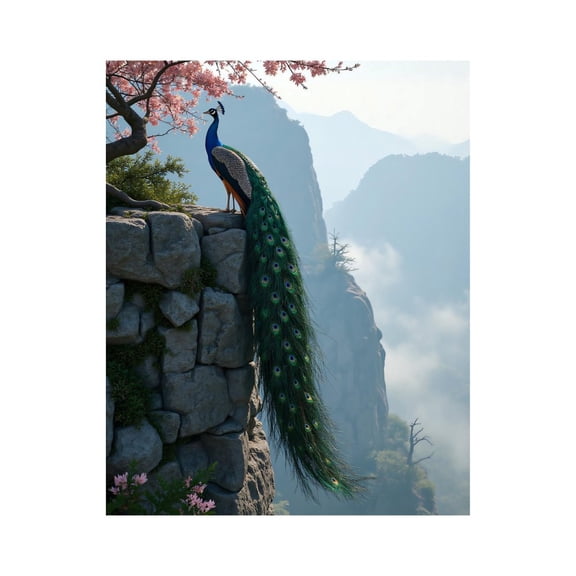 Paint By Numbers Kit for Adults Beginner - Mountain Peacock Serenity Landscape DIY Canvas Painting Kits for Adults, Frameless Paint By Number for Adults for Home Wall Decor 16x20 Inch