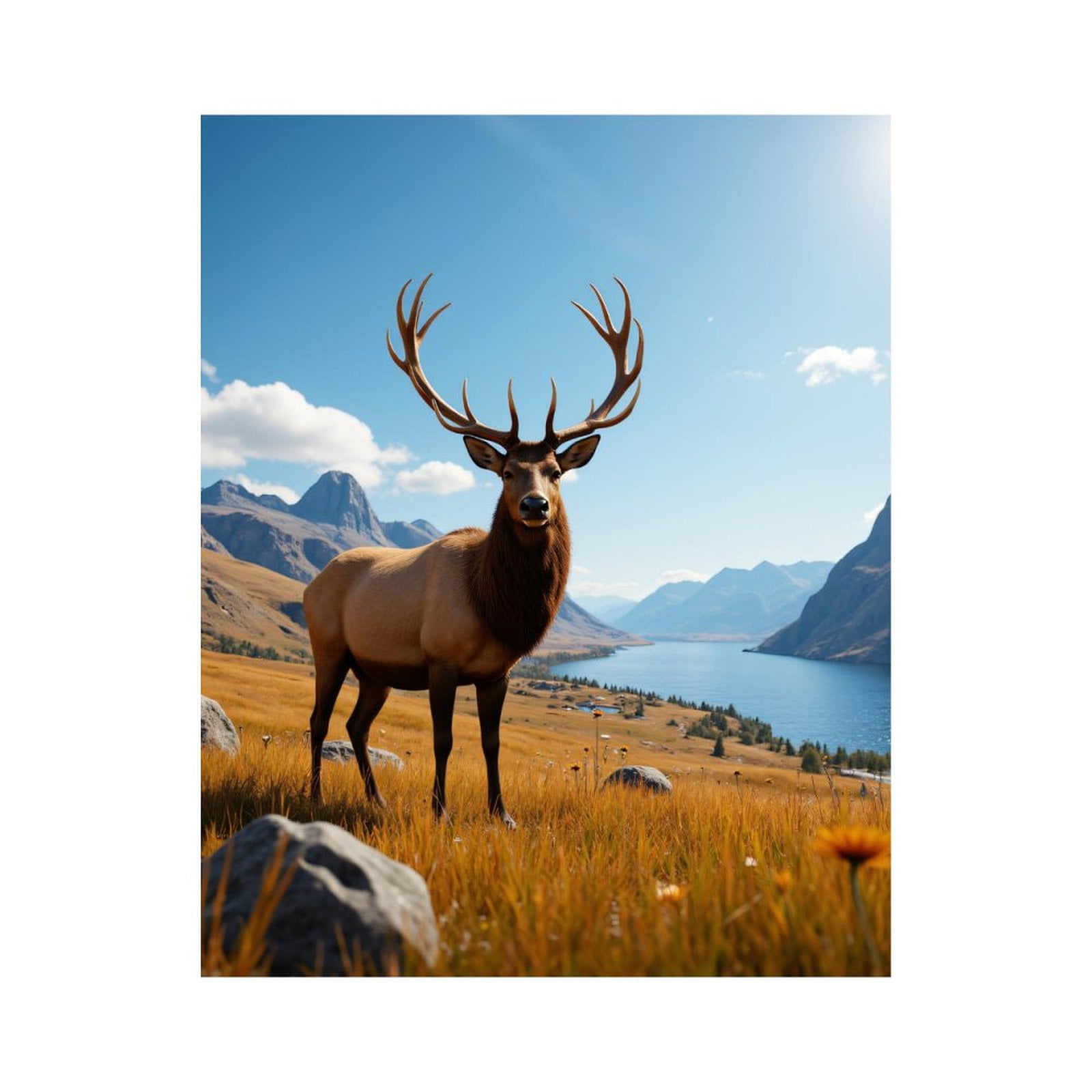 Paint By Numbers Kit for Adults Beginner - Mountain Wildlife Majestic Landscape DIY Canvas Painting Kits for Adults, Frameless Paint By Number for Adults for Home Wall Decor 16x20 Inch