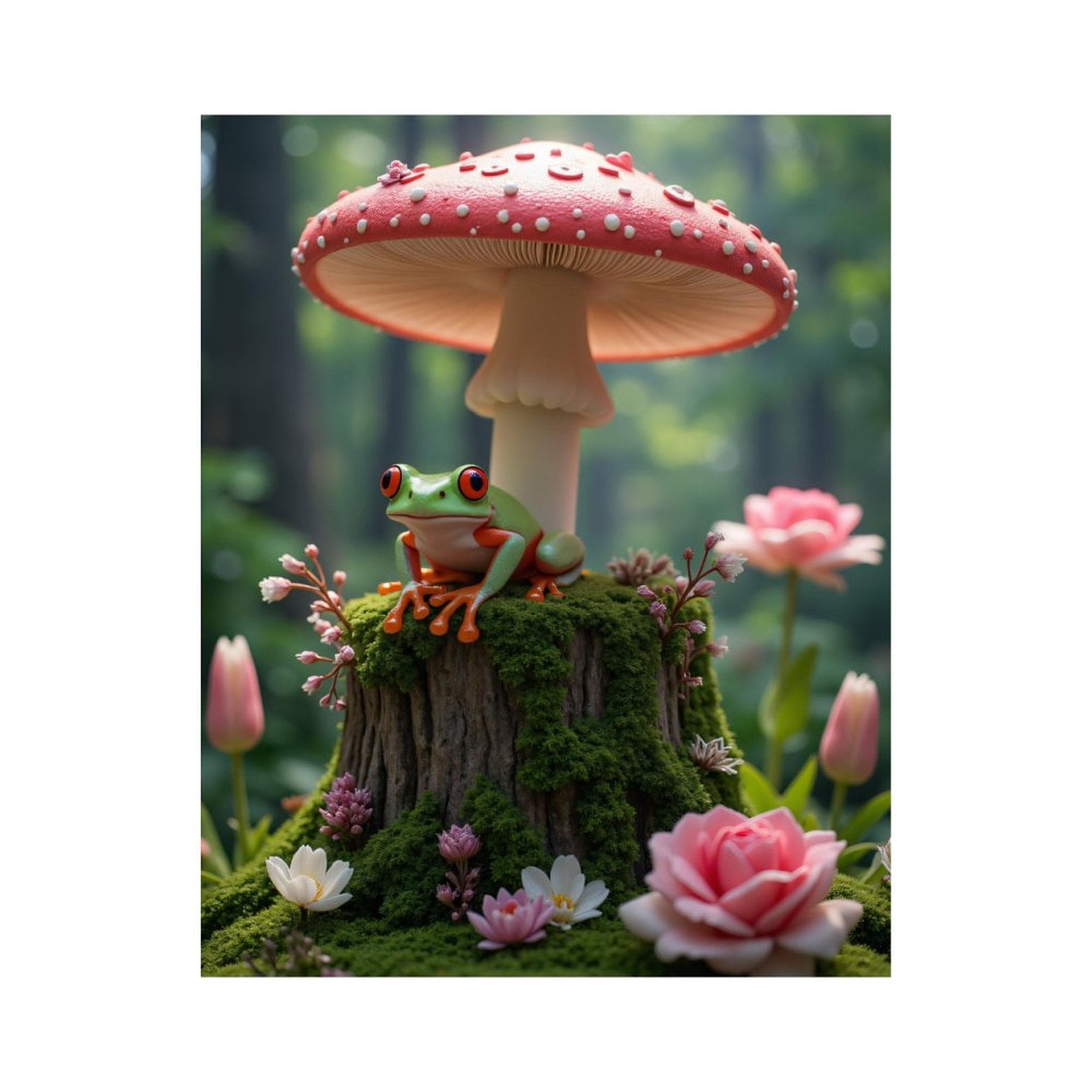 Mushroom Paint By Number Kit - 16x20 Inch Canvas For Adults & Beginners