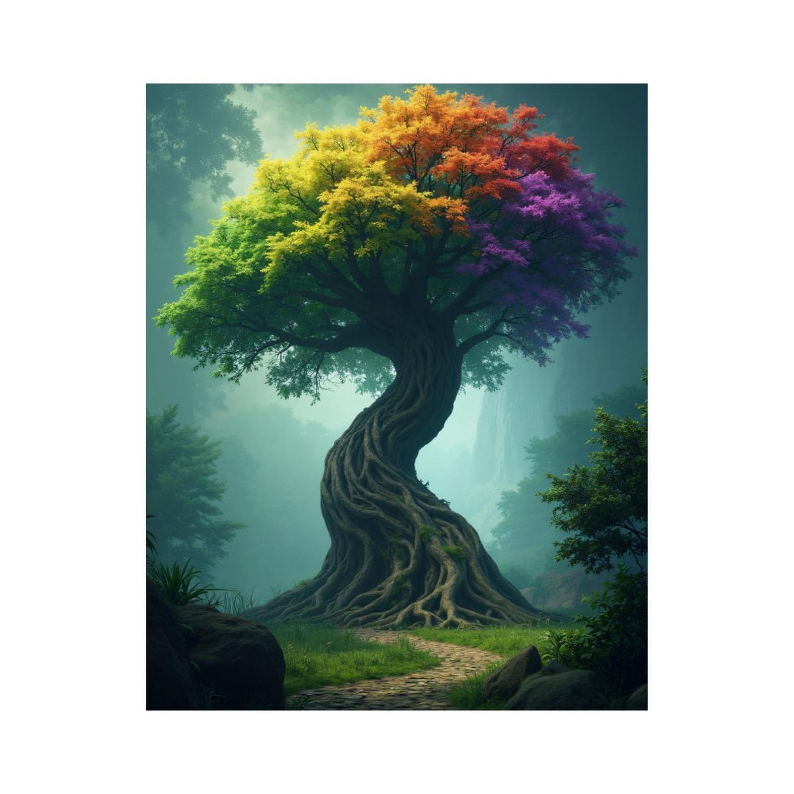 Paint By Numbers Kit for Adults Beginner - Mystical Rainbow Tree Forest ...